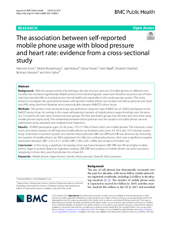 (PDF) The association between self-reported mobile phone usage with ...