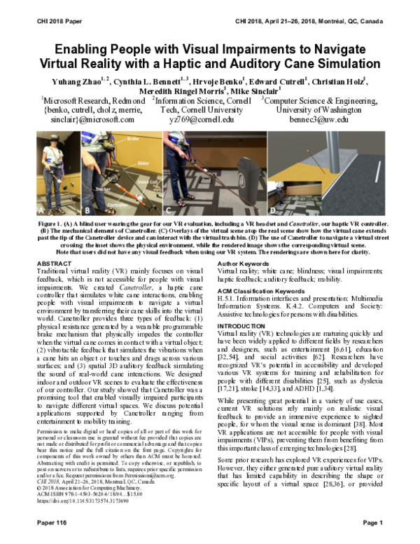(PDF) Enabling People with Visual Impairments to Navigate Virtual ...