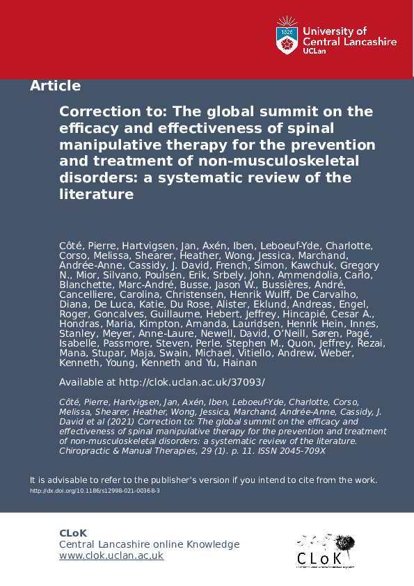 (PDF) Correction to The global summit on the efficacy and