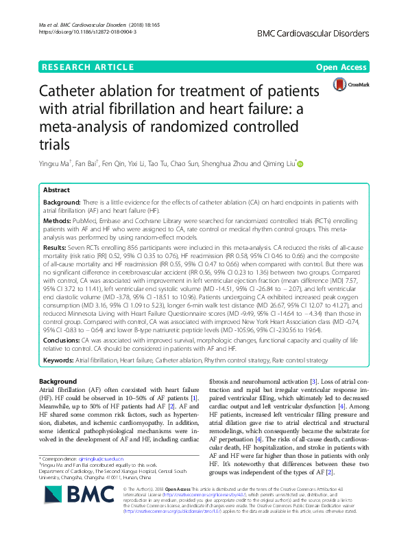 (PDF) Catheter ablation for treatment of patients with atrial ...