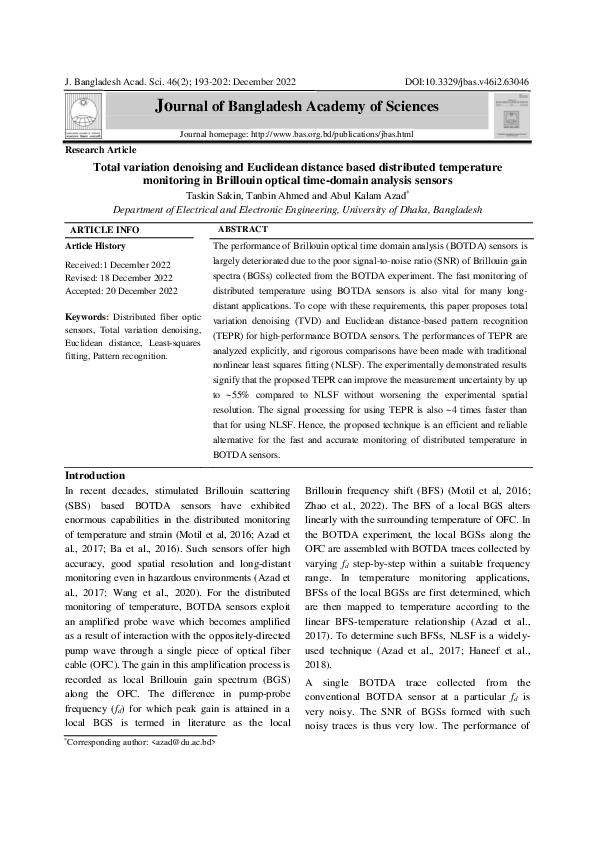 (PDF) Total variation denoising and Euclidean distance based ...