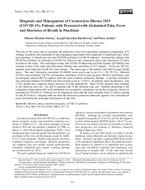 (PDF) Diagnosis and Management of Coronavirus Disease 2019 (COVID-19 ...