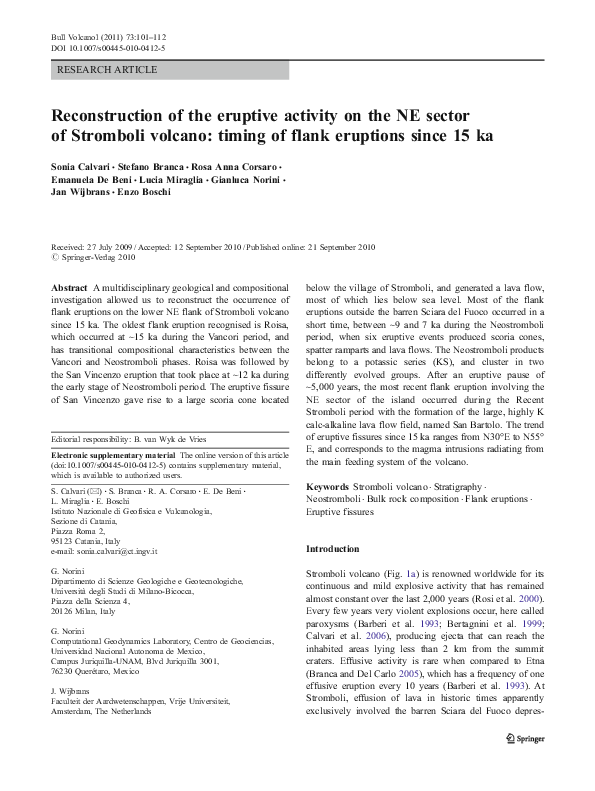 (PDF) Reconstruction of the eruptive activity on the NE sector of ...