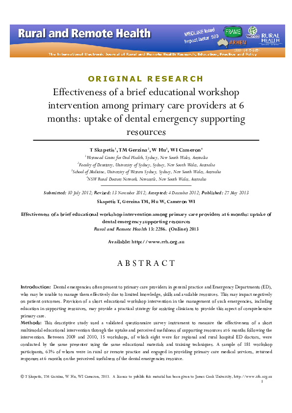 (PDF) Effectiveness of a brief educational workshop intervention among ...
