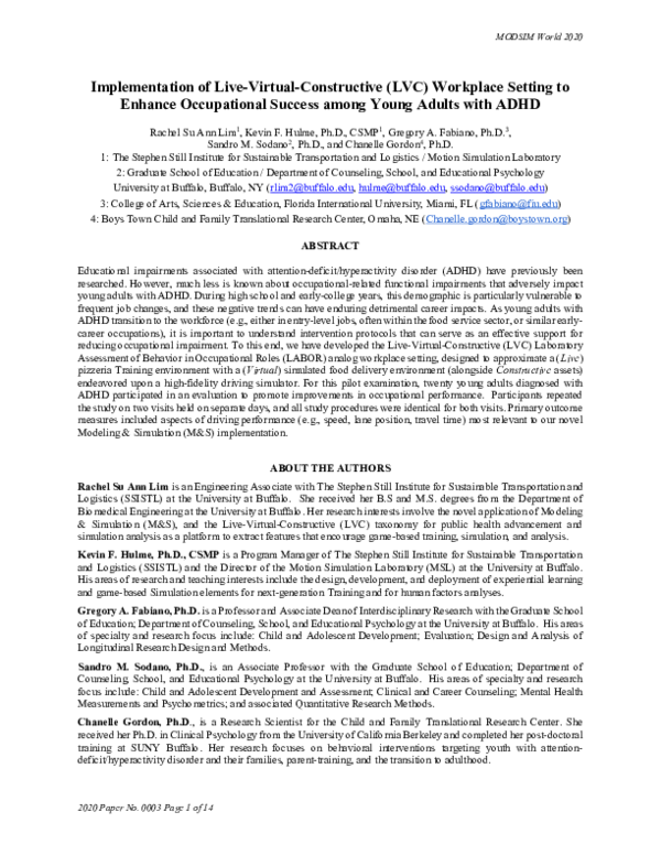 (PDF) Implementation of Live-Virtual-Constructive (LVC) Workplace ...