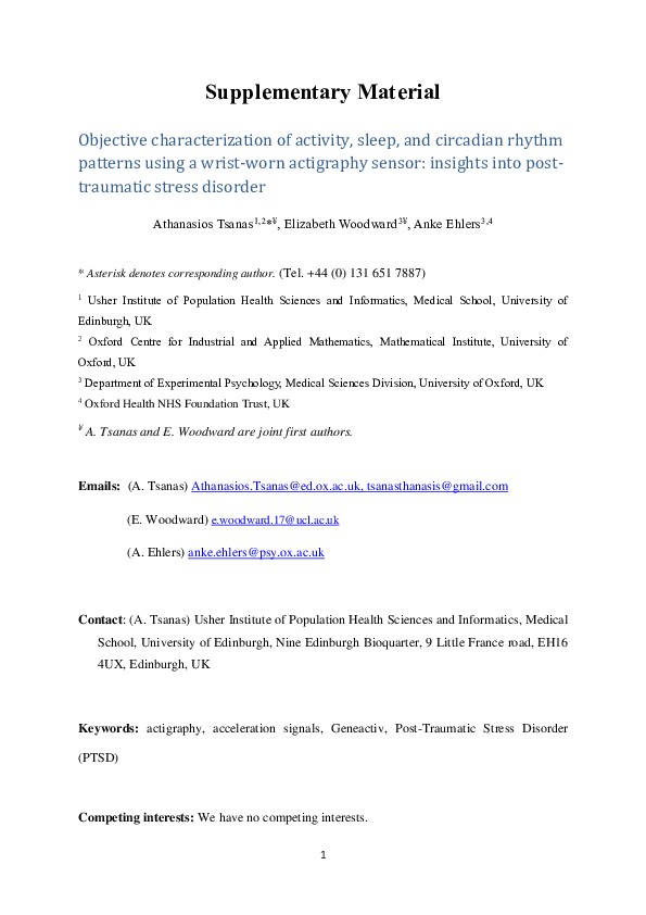 (PDF) Objective Characterization of Activity, Sleep, and Circadian ...