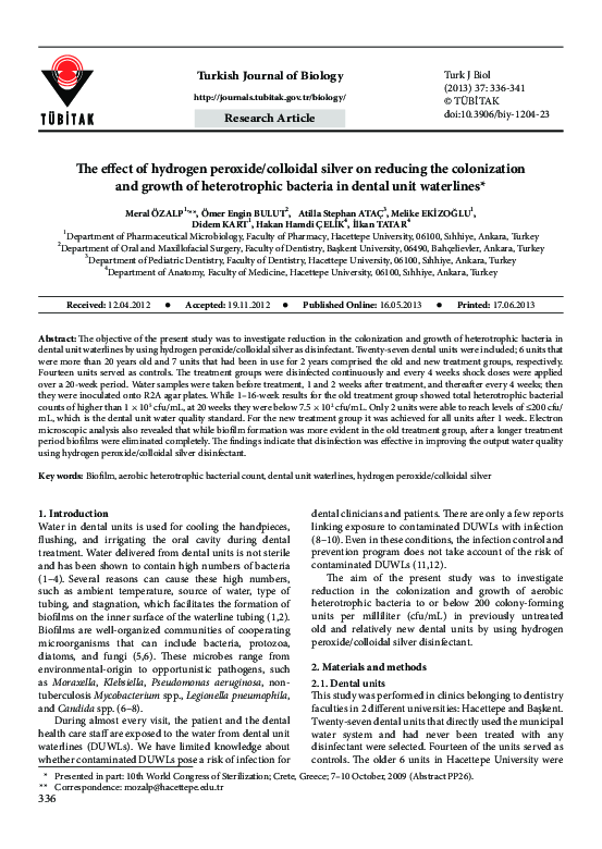(PDF) The effect of hydrogen peroxide/colloidal silver on reducing the ...