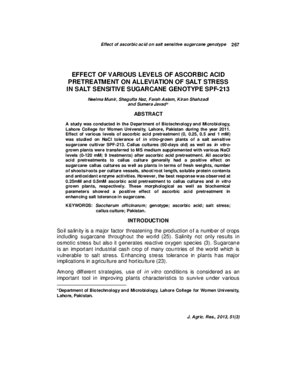 (PDF) Effect of Various Levels of Ascorbic Acid Pretreatment on ...