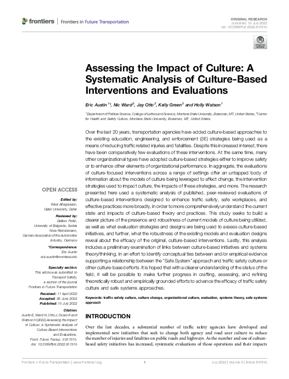 (PDF) Assessing the Impact of Culture: A Systematic Analysis of Culture ...