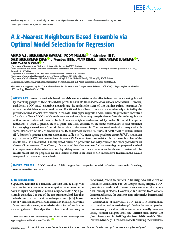 (PDF) A k-Nearest Neighbours Based Ensemble via Optimal Model Selection ...