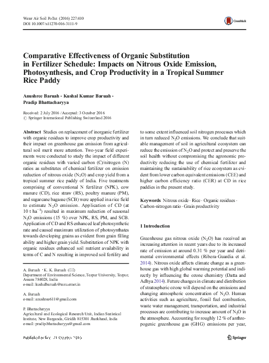 (PDF) Comparative Effectiveness of Organic Substitution in Fertilizer ...