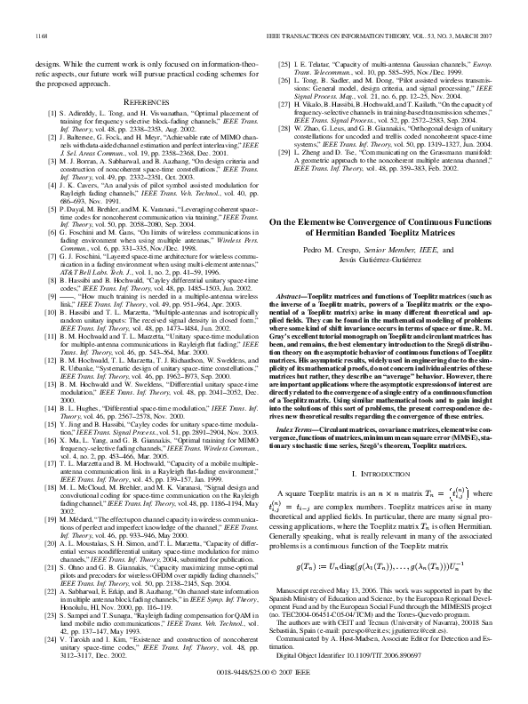 (PDF) On the Elementwise Convergence of Continuous Functions of ...