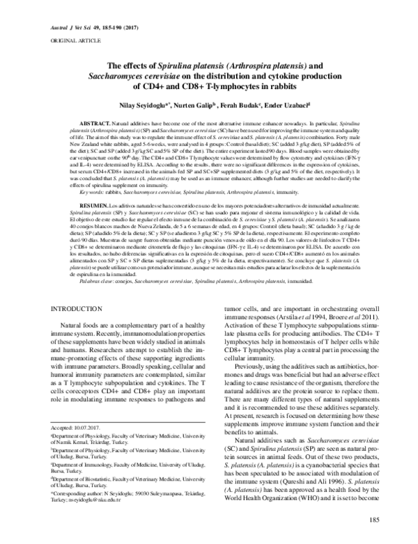 (PDF) The effects of Spirulina platensis ( Arthrospira platensis ) and ...