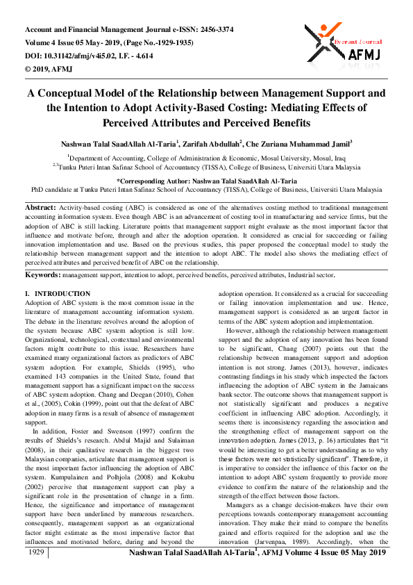 (PDF) A Conceptual Model of the Relationship between Management Support ...