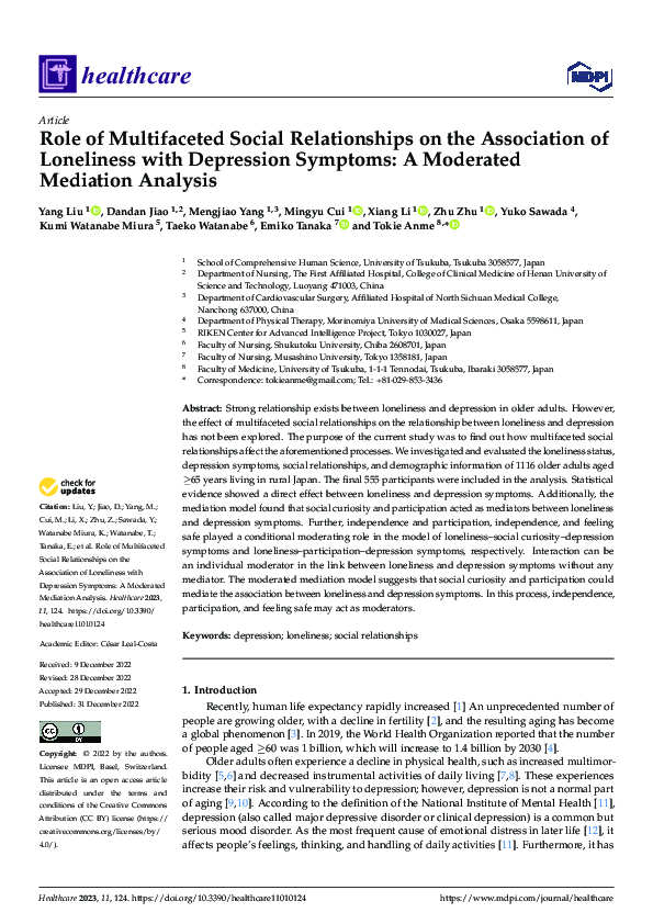 (PDF) Role of Multifaceted Social Relationships on the Association of ...