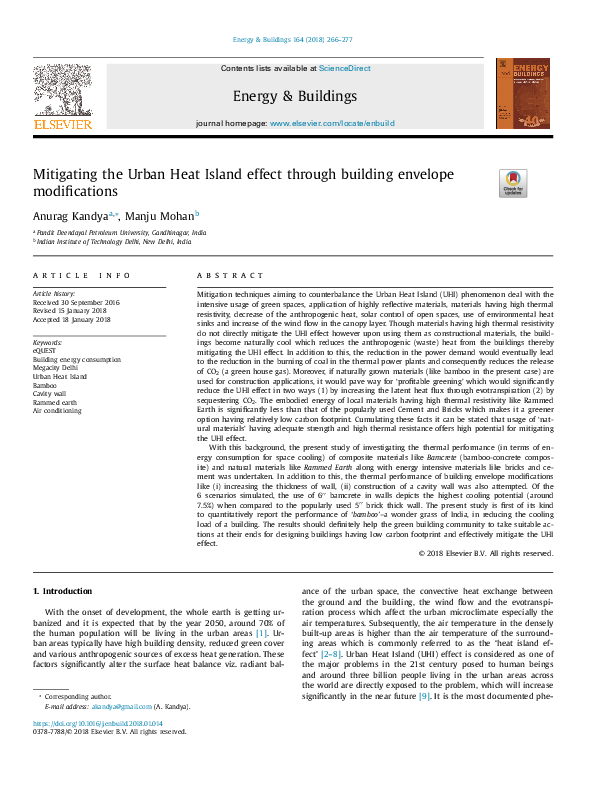 (PDF) Mitigating the Urban Heat Island effect through building envelope ...