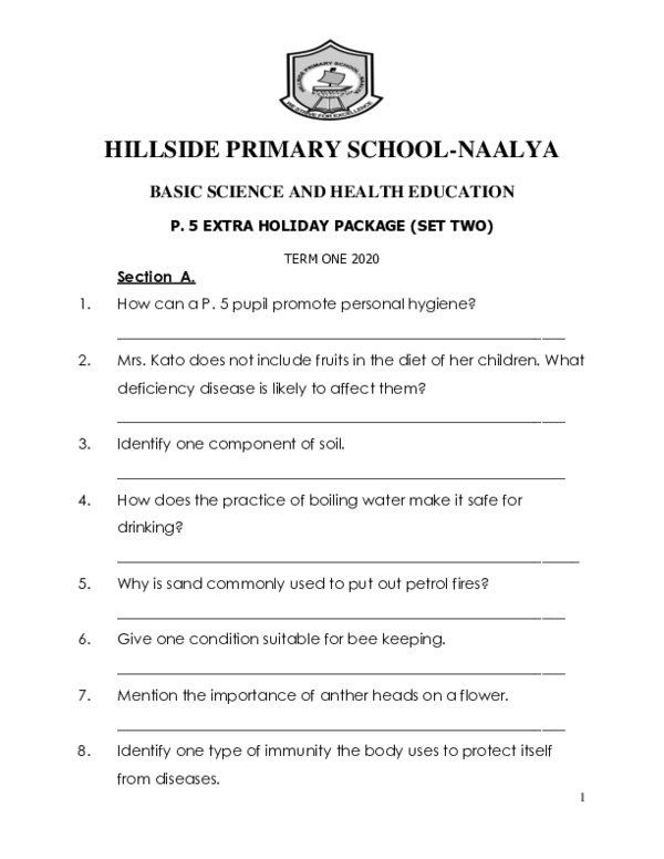 (PDF) HILLSIDE PRIMARY SCHOOLNAALYA BASIC SCIENCE AND HEALTH EDUCATION