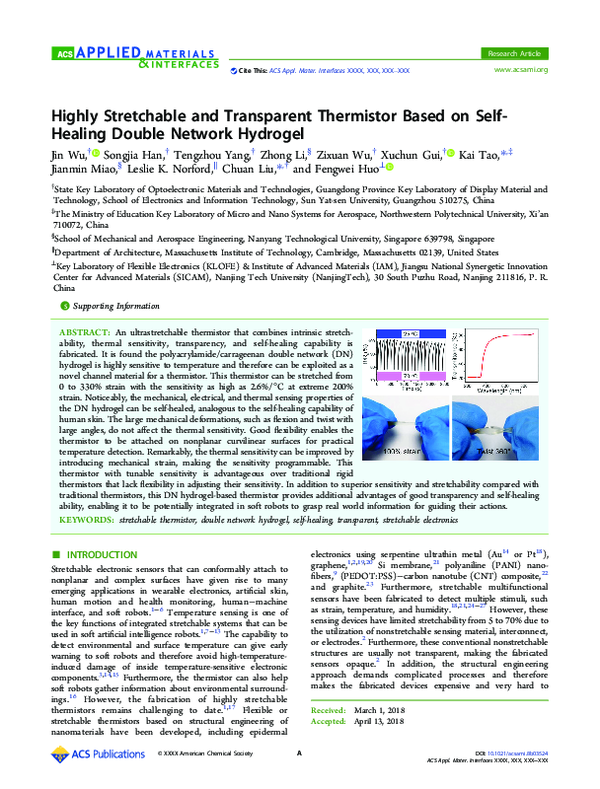 (PDF) Highly Stretchable and Transparent Thermistor Based on Self ...