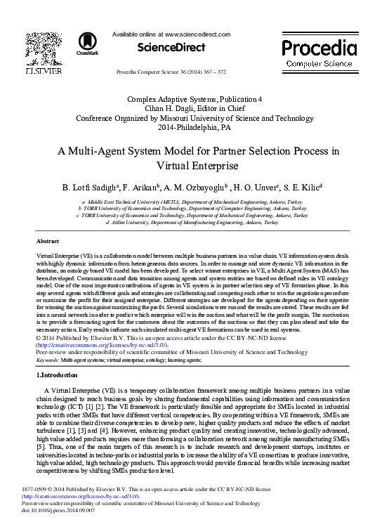 (PDF) A Multi-agent System Model for Partner Selection Process in ...