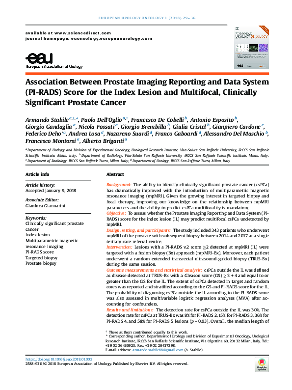 (PDF) Association Between Prostate Imaging Reporting and Data System ...