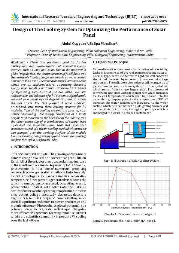 (PDF) Design of The Cooling System for Optimizing the Performance of ...