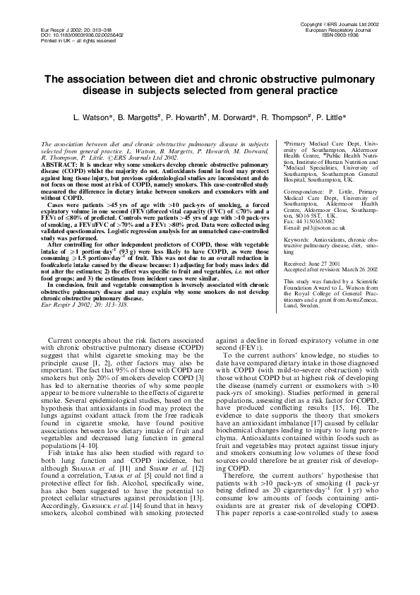 (PDF) The association between diet and chronic obstructive pulmonary ...