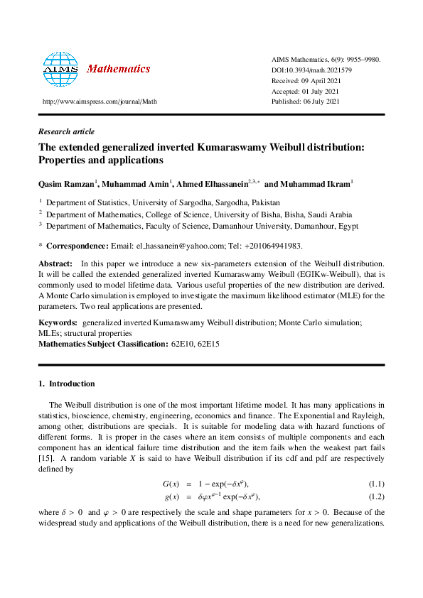 (PDF) The extended generalized inverted Kumaraswamy Weibull ...