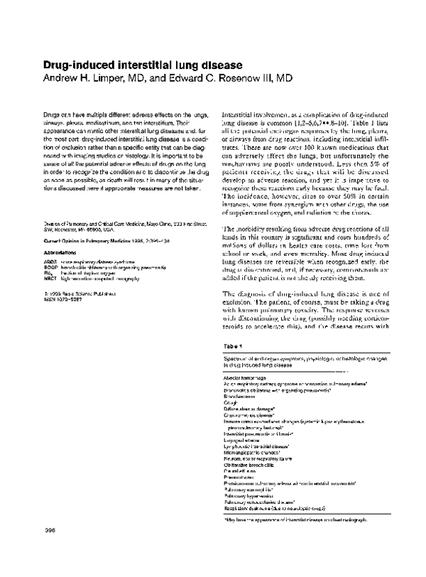 (PDF) Drug-induced interstitial lung disease