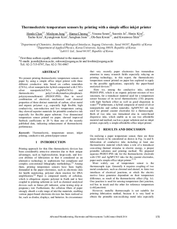 (PDF) Thermoelectric temperature sensors by printing with a simple ...