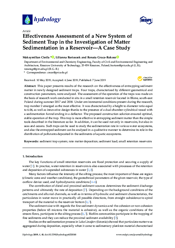 (PDF) Effectiveness Assessment of a New System of Sediment Trap in the ...