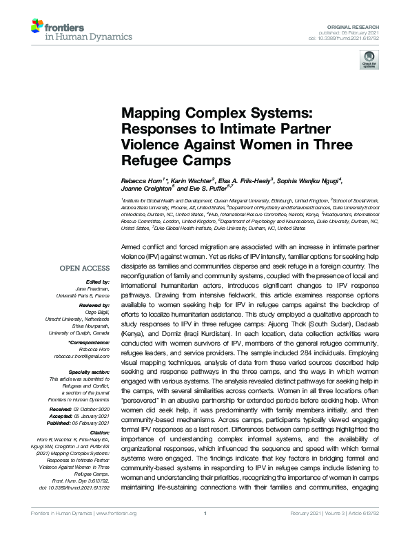 (PDF) Mapping Complex Systems: Responses to Intimate Partner Violence ...