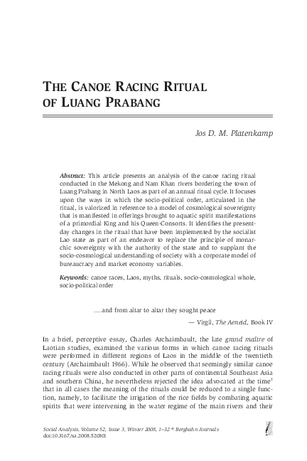 (PDF) The Canoe Racing Ritual of Luang Prabang