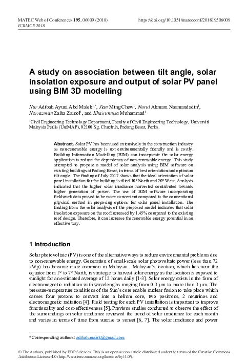 (PDF) A study on association between tilt angle, solar insolation ...