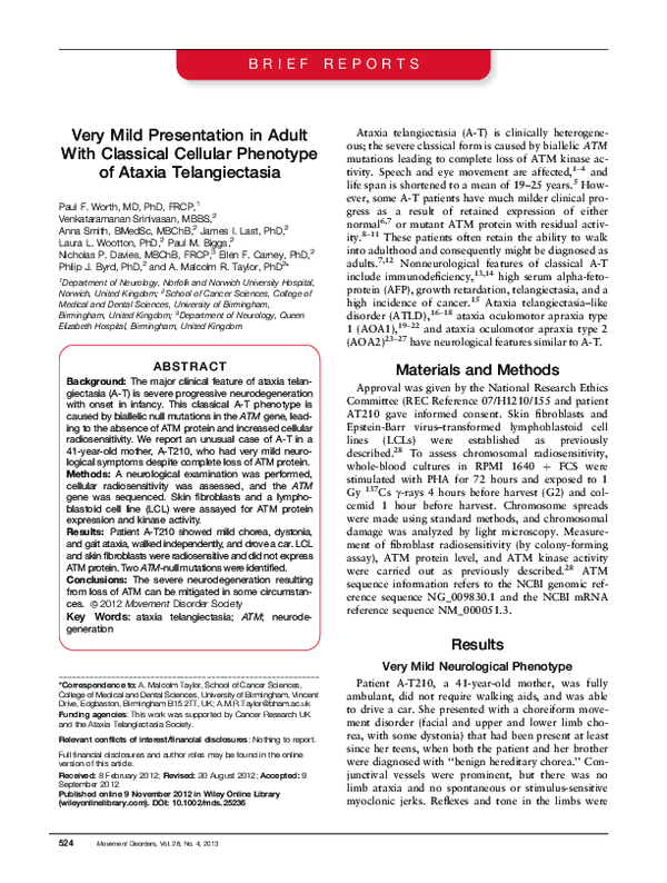 (PDF) Very mild presentation in adult with classical cellular phenotype ...
