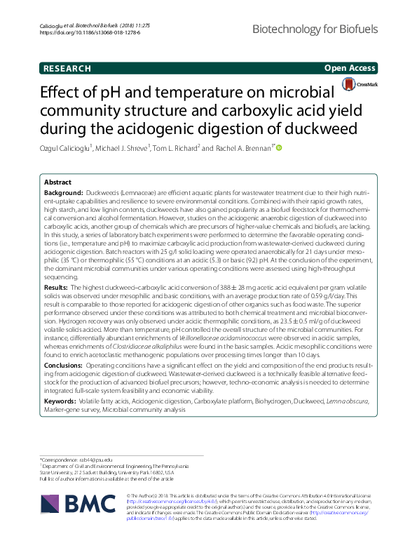 (PDF) Effect of pH and temperature on microbial community structure and ...