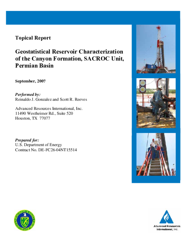 (PDF) Geostatistical Reservoir Characterization of the Canyon Formation ...
