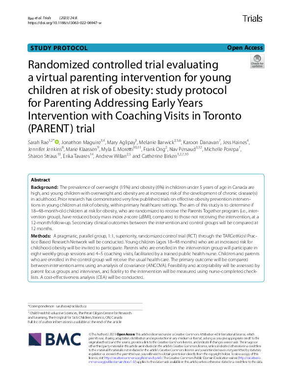 (PDF) Randomized controlled trial evaluating a virtual parenting ...