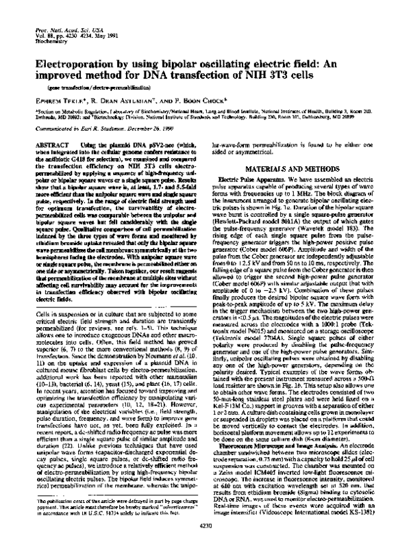 (PDF) Electroporation by using bipolar oscillating electric field: an ...