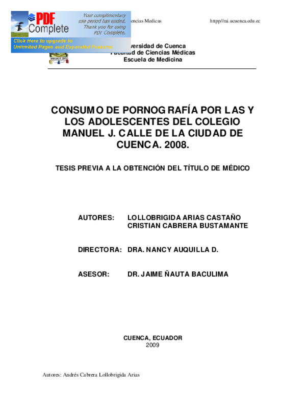 (PDF) Consumo de pornografía por las y los adolescentes del colegio