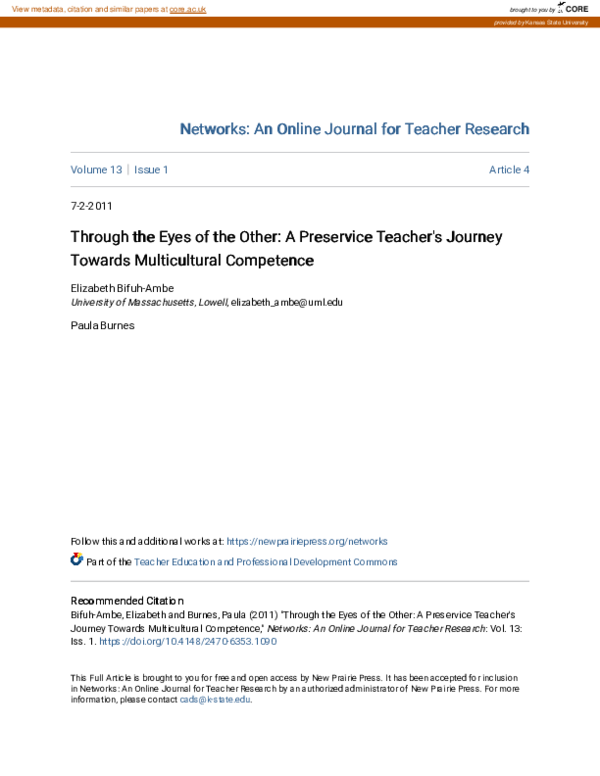 (PDF) Multicultural Competence in Teacher Education