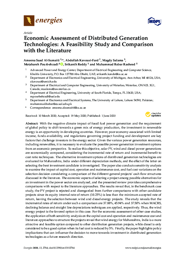 (PDF) Economic assessment of distributed generation using life cycle ...