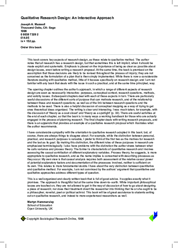 (PDF) Book Review: Qualitative Research Design: An Interactive Approach ...