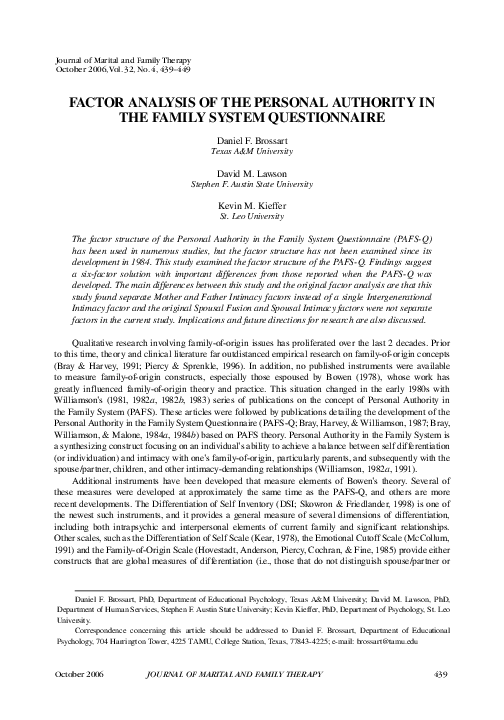 (PDF) Factor Analysis of the Personal Authority in the Family System ...