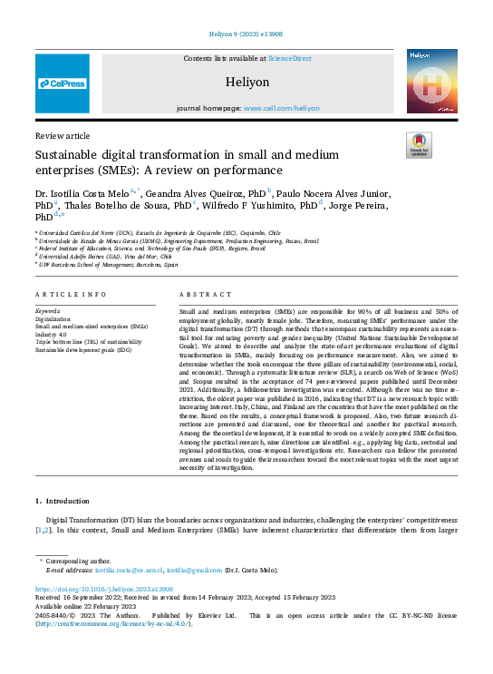 (PDF) Sustainable digital transformation in small and medium ...