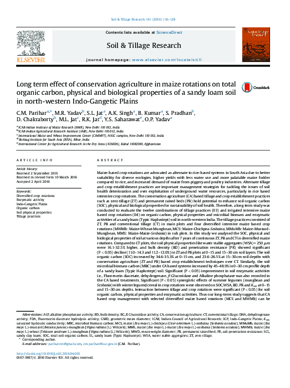 (PDF) Long term effect of conservation agriculture in maize rotations ...