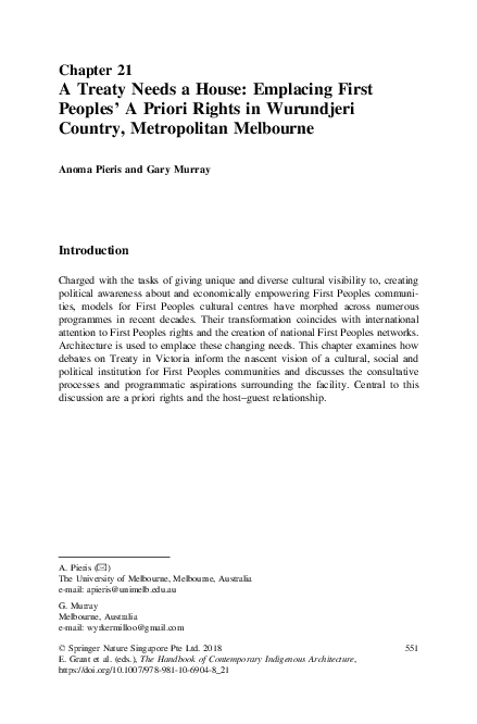 (PDF) A Treaty Needs a House: Emplacing First Peoples’ A Priori Rights ...