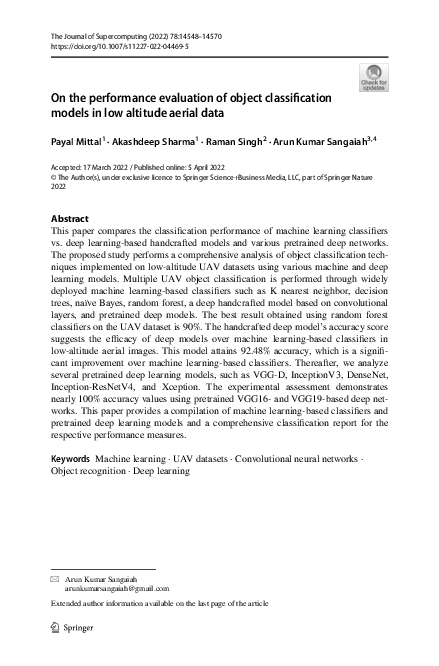 (PDF) On the performance evaluation of object classification models in ...