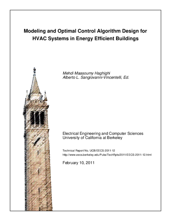 (PDF) Modeling and optimal control algorithm design for hvac systems in ...