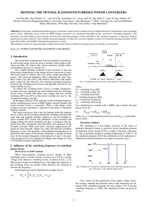 (PDF) Defining the optimal bandwidth in bridge power converters