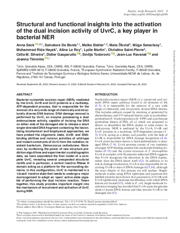 (PDF) Structural and functional insights into the activation of the ...